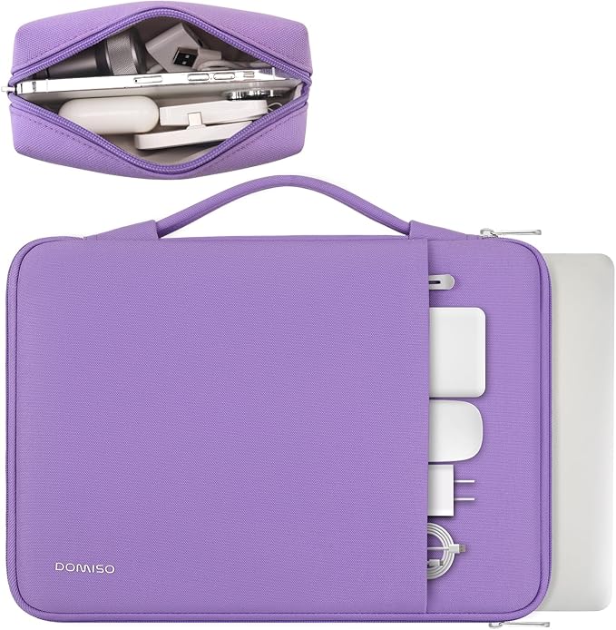 DOMISO 17.3 inch Laptop Sleeve Case Water Resistant Shockproof Protective Computer Bag for 17.3" Notebook/HP Pavilion Envy 17/IdeaPadm/MSI/LG Gra with Accesory Bag,Purple