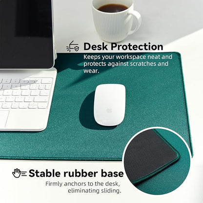 Waterproof Large Gaming Mouse Pad with Durable Stitched Edges, Non-Slip Rubber Base, Grainy Jacquard Mouse Mat Desk Pad for Home Office Gaming, 35.4''x15.7''x0.12'', Matte Green