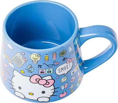 Silver Buffalo Sanrio Hello Kitty Back to School Tapered Pottery Mug, 14 Ounces