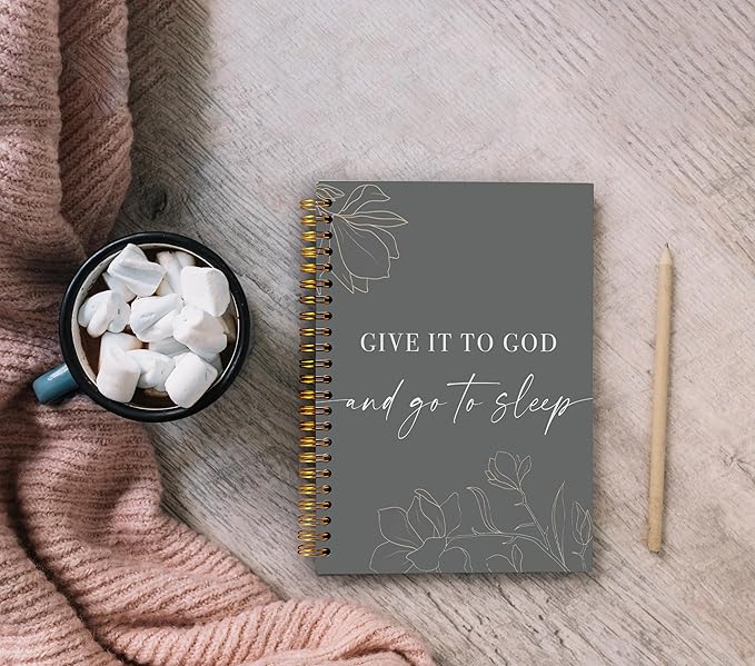 Give It To God And Go To Sleep Spiral Notebook,Bible Notebook Journal for Women Men Writing,College Ruled Spiral Notebook 5.5X8.3 Inch