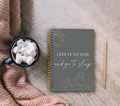 Give It To God And Go To Sleep Spiral Notebook,Bible Notebook Journal for Women Men Writing,College Ruled Spiral Notebook 5.5X8.3 Inch