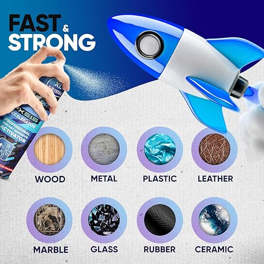 CA Glue Activator Spray (12x16.9 oz) – Super Glue Accelerator for Instant Bonding | Fast-Drying Cyanoacrylate Activator for Woodworking, Plastic, Metal, 3D Printing, Guitar, DIY, and Repairs