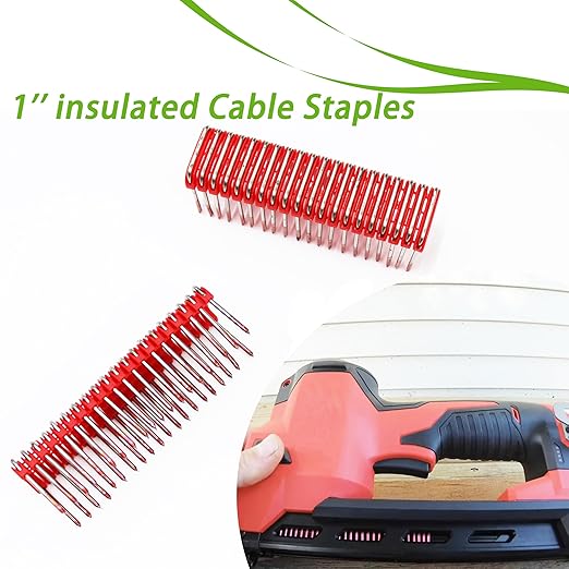 1" Insulated Cable Staples MNM1-600 fit Milwauke Cable Stapler Gun M12 2448-20 for to Wood Surfaces - Fit Milwauke Staples 600 per Box (Cable Staples-320)