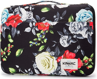 Kinmac 360° Protective Laptop Sleeve Case Bag Cover with Handle for MacBook Air 15 inch, and 15 inch-15.6 inch HP,Lenovo,Dell,ASUS,Acer Notebook Computer (Colorful Rose)