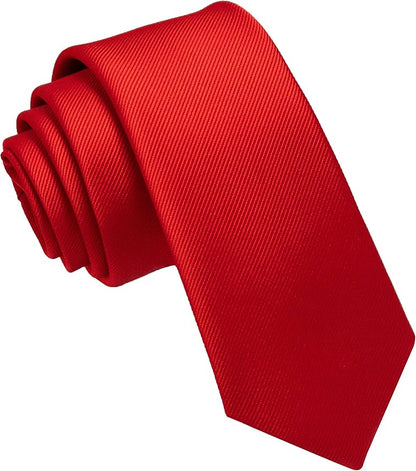 JEMYGINS 2.4" Solid Color Skinny Tie Slim Necktie for Men
