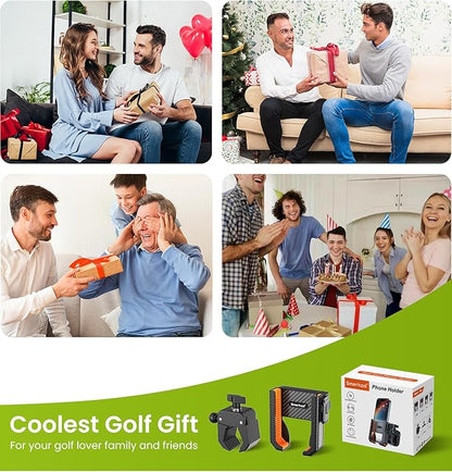 Golf Cart Phone Holder Mount - 3s Phone Clip Install, 1s Lock & Release，Phone Caddy for iPhone Galaxy & More Fits Yamaha Club Car EZGO Icon, Golf Cart Accessories Essentials Gift for Men Women
