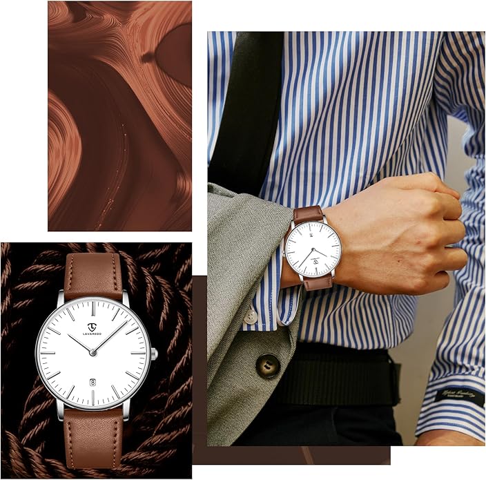 BEN NEVIS Watch, Mens Watch, Minimalist Fashion Simple Wrist Watch Analog Date with Leather Strap