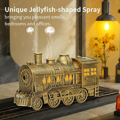 Diffuserlove Essential Oil Diffuser 300ML Train Cool Mist Humidifier Quiet Aromatherapy Diffuser with Night Light for Bedroom Desk