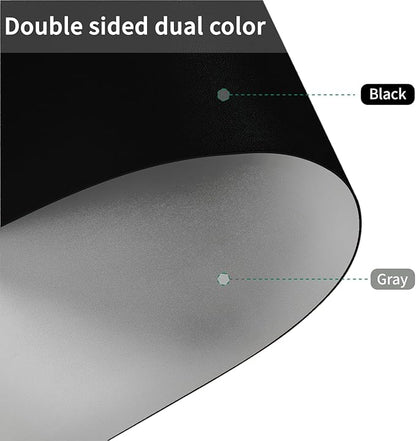 Leather Table Cover,1.8mm Thick,36x60 Inch Table Protector,Table Protector for Dining Room Table,Dining Table Cover,Table Cover Protector,Protector para Mesa De Comedor(Black+Gray,36x60)