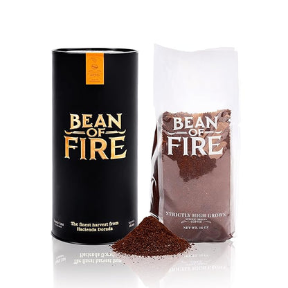 Bean of Fire El Salvador Pacamara Honey Ground Coffee – Medium Roast, Single Origin Specialty, Creamy & Nutty Cup (16 oz)