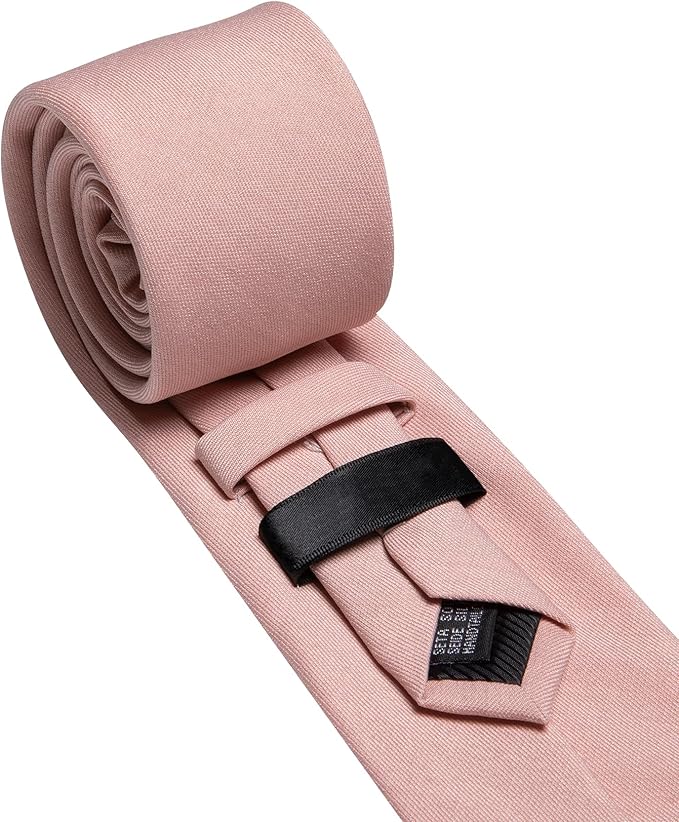 Barry.Wang Tie Sets for Men Silk Solid Necktie Stain Ties Handkerchief Pocket Square Cufflinks Wedding Business Dyed