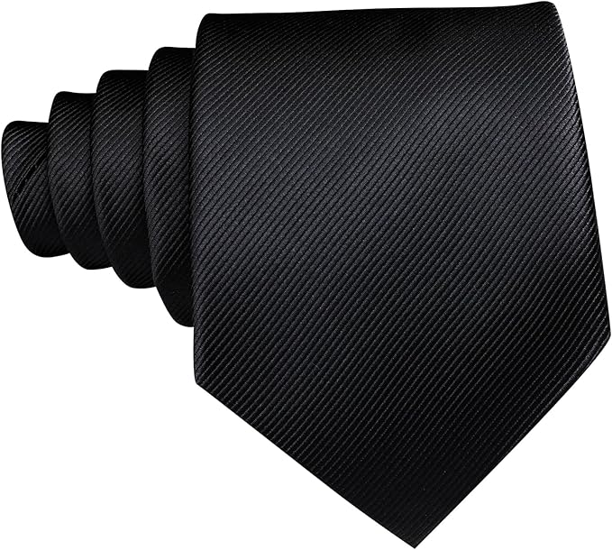 Barry.Wang Tie Sets for Men Silk Solid Necktie Stain Ties Handkerchief Pocket Square Cufflinks Wedding Business Dyed