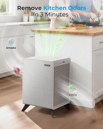 Air Purifiers for Home Large Room Up to 2250 ft² with WIFI - Remove 99% of Smoke Allergies Pet Dander Odor - Dual 3-Stage Filter of Washable Filter and True HEPA Filter with AQI, Sleep, Auto Mode