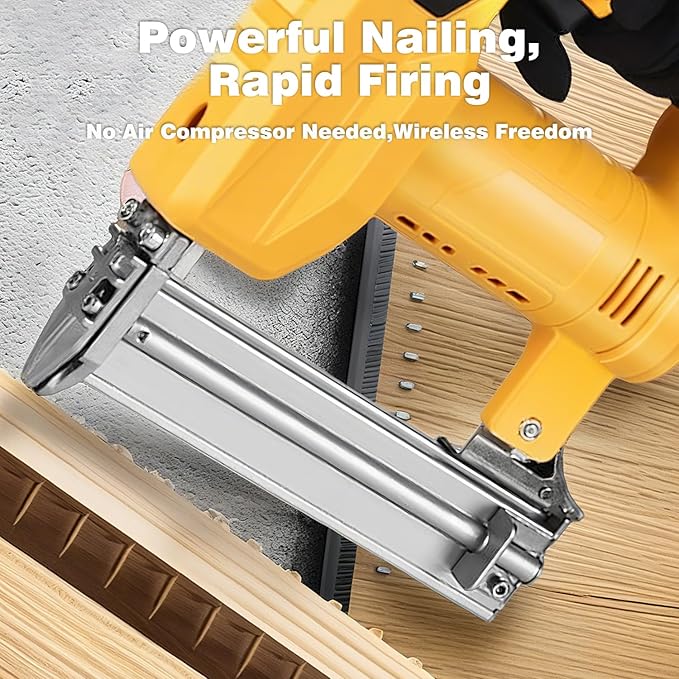 2 in 1 Cordless Brad Nailer Compatible with De wa-lt Battery, 18 Gauge Electric Nail Gun/Staple Gun with 1000 Nails & 1000 Staples for Upholstery Carpentry & Woodworking (Battery Not Include)