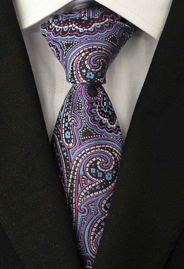 Adulove Men's Necktie Classic Silk Tie Woven Jacquard Neck Ties 6 PCS