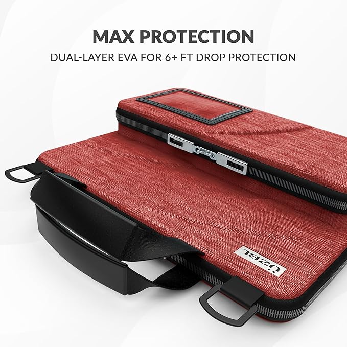 UZBL 11-11.6 Inch Always-on Chromebook Protective Hard Case with Accessory Pouch and Adjustable Shoulder Strap