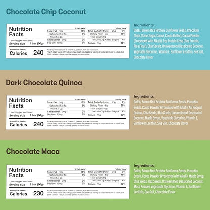 Amrita Nut Free 6 Flavor Variety Vegan Protein Bars | 11g to 12g Plant-Based Protein Bar | Peanut Free, Gluten Free, and Dairy Free | Low Sugar, High Fiber, Healthy School-Safe Snacks