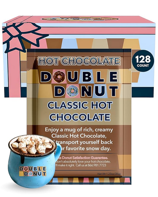 Double Donut Hot Chocolate, Classic Hot Chocolate, Hot Chocolate Packets, Hot Cocoa Mix, 128 Count