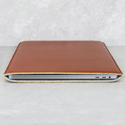 Casemade Real Leather Laptop Sleeve for MacBook Pro & Air Fits 13, 14, 15 & 16 Inch - Genuine Full Grain Leather with Soft Wool Lining (13 inch - Pro 2016-2023, Air M1/M2/M3/M4)