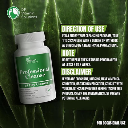 DR VITAMIN SOLUTIONS 15 Day Gut Cleanse Detox for Women w/GLP-1 Support - Natural Colon & Detox Cleanse for Weight Loss - Bloating & Constipation Relief - Flushes Toxins & Supports Immunity - 60 Ct.