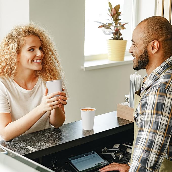 210 Count 12 oz Coffee Cups, White Paper Cups 12 oz for Water Juice or Tea, Perfect for Office Home Party