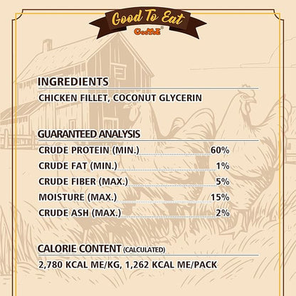Gootoe Chicken Fillet Jerky Dog Treats 1 lb, All Natural, Grain-Free, High-Protein, Low Fat, Healthy & Easily Digestible