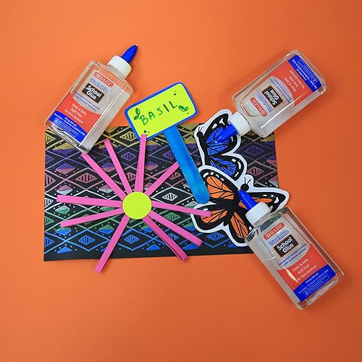 BAZIC Products Washable Clear School Glue 5 Oz. (147 mL), Liquid Clear Glues Adhesive, for Making Slime Art Crafts at School Home Office, 48-Pack