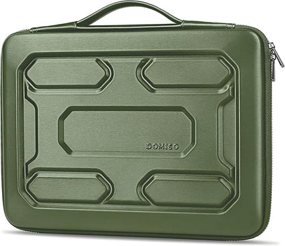 DOMISO 15.6 inch Laptop Sleeve with Handle Shockproof Waterproof EVA Protective Case for 15.6" Yoga 720 IdeaPad 310 320 ThinkPad T570/Legion 5 Gen 6/HP Envy 15/15.6" Notebooks, Green