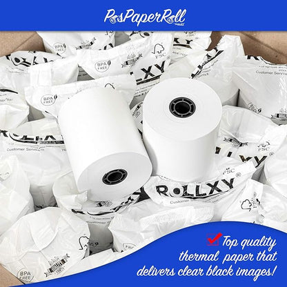3 1/8 x 230 Thermal Paper Receipt Rolls (50 GSM - Solid Core) Fits All POS Cash Registers Printers, Clover Square Stations, Star Micronics SCP700, TSP100 BPA Free - Premium Grade (100 Rolls)