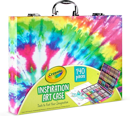 Crayola Inspiration Art Case Coloring Set - Tie-Dye (140ct), Art Supplies Set For Kids, Travel Drawing Kit, Holiday & Christmas Gift for Girls & Boys, Ages 5+ [Amazon Exclusive]