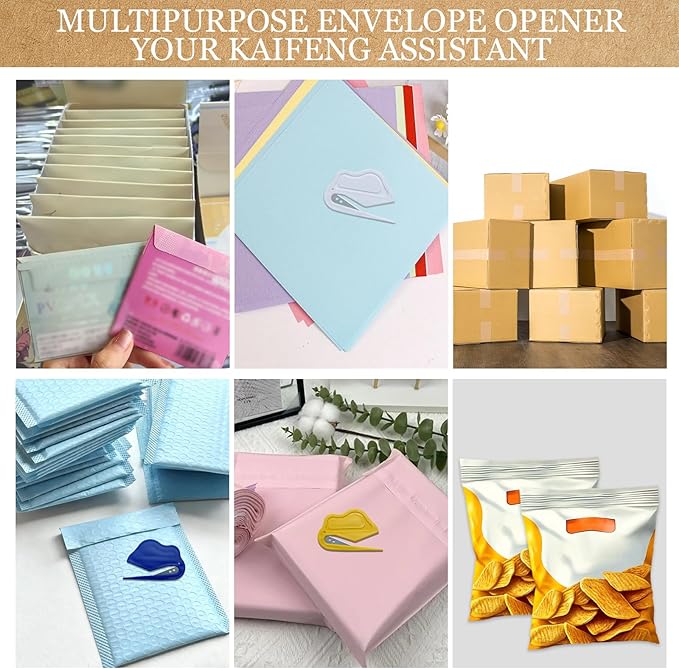 4 Pack Letter Opener Envelope Slitter,Mail Cutter with Safety Concealed Sharp Blade Neatly Opened Without Damage,Envelope Opener for Women,Men,Worker,Students,Home,Office,Postal for Package,Paper Cut