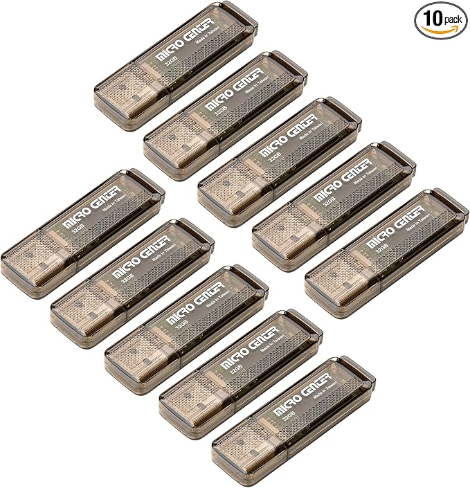 INLAND Micro Center Superspeed 10 Pack 32GB USB 3.0/USB3.1 Gen1 Flash Drive Gum Size Memory Stick Thumb Drive Data Storage Jump Drive, 10X Faster Than USB 2.0 USB Drives (32G 10-Pack)