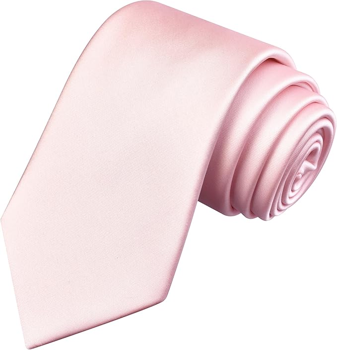 Branduce 3.15"（8cm） Mens Solid Satin Tie Pure Color Necktie for Business and Wedding + Gift Box
