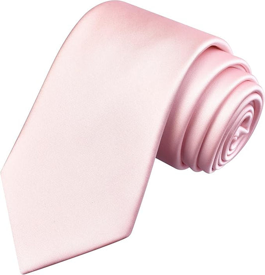 Branduce 3.15"（8cm） Mens Solid Satin Tie Pure Color Necktie for Business and Wedding + Gift Box