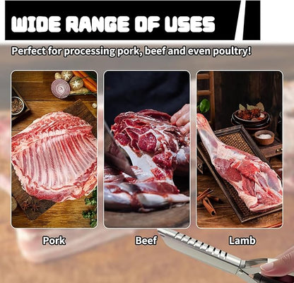 Rib Membrane Removal Tool, Stainless Steel Rib Prep Tool Pro 2.0, BBQ Rib Skinner with Full-Wrap Anti-Slip Grip for Easy Rib Preparation (1 Pack)