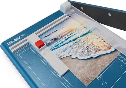 Dahle 533 Professional Guillotine Trimmer, 13" Cut Length, 15 Sheet Capacity, Self-Sharpening, Manual Clamp, German Engineered Paper Cutter