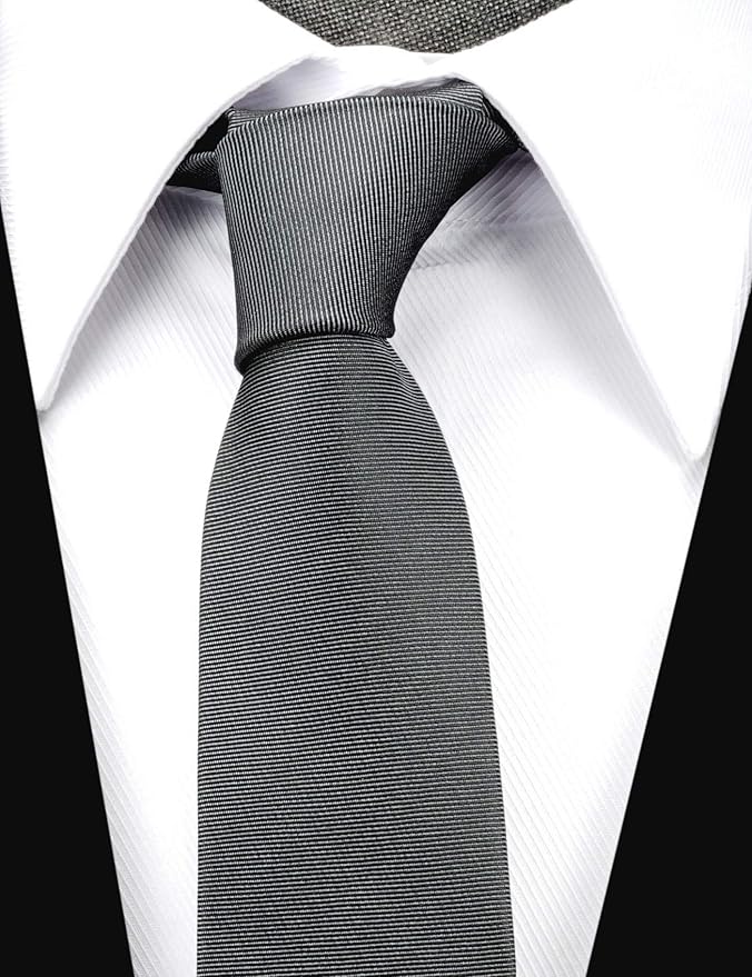 Skinny Solid Ties for Men, 2.5 inch Slim Plain Neckties 4-Pack