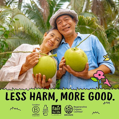 Harmless Harvest Organic Coconut Water 10 Fl Oz, 24 Pack – Natural Electrolyte Hydration Drink, No Sugar Added, Original Coconut Water, Non-GMO & Fair for Life Certified