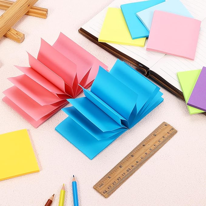 64 Pads Pop Up Sticky Notes, Accordion Sticky Notes 3x3 Refills 8 Bright Color Post Stickies Bulk Adhesive Memo Pad Colorful Popup Notes for Dispenser Home Office Meeting Work School Supplies