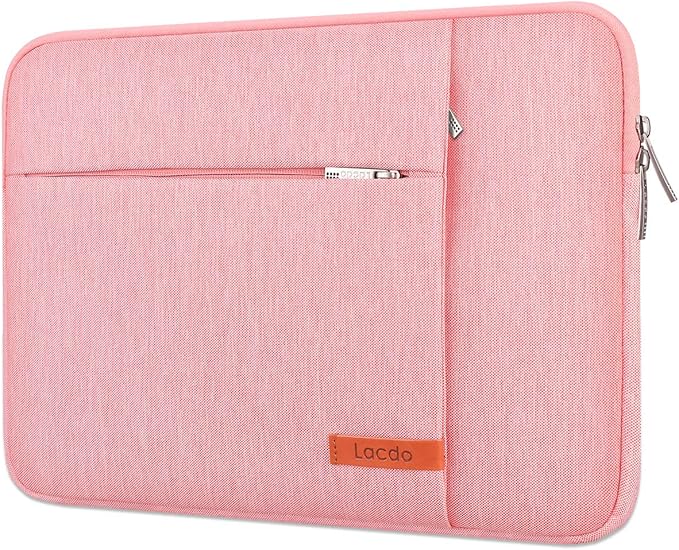 Lacdo Laptop Sleeve Case for 16 inch New MacBook Pro M4/M3/M2/M1 Pro/Max A3403 A3186 A2991 A2780 A2485 A2141 2024-2019 | 15 inch Microsoft Surface Laptop 7th Copilot+PC, 6 5 4 3 Computer Bag, Peach
