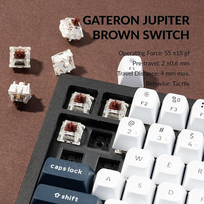 Keychron Q3 Max Wireless Custom Mechanical Keyboard, Full Aluminum 2.4 GHz Bluetooth QMK TKL Layout RGB with Hot-swappable Gateron Brown Switch Compatible with Mac Windows Linux