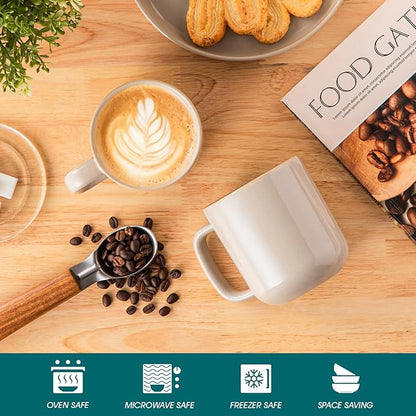 vancasso 16 oz Coffee Mugs Set of 6, Large Ceramic Mug with Handle, Unique Glaze Coffee Cups for Latte, Cappuccino & Hot Cocoa, Dishwasher & Microwave Safe, Gray, Series PLAYA