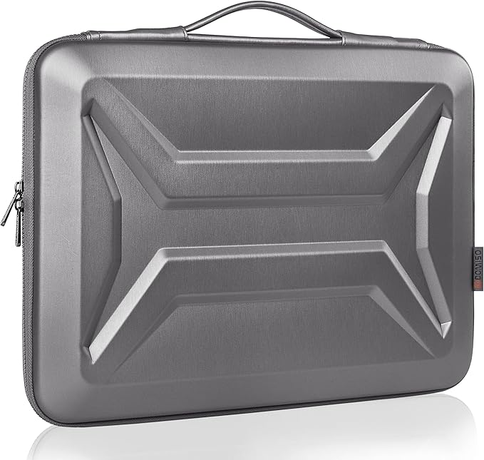 DOMISO 17 Inch Laptop Hard Case, Waterproof Shockproof Hard Shell Laptop Sleeve with Handle Protective Computer Bag for Most 17-17.3" Laptops/Dell XPS 17 / HP Envy 17, Silver