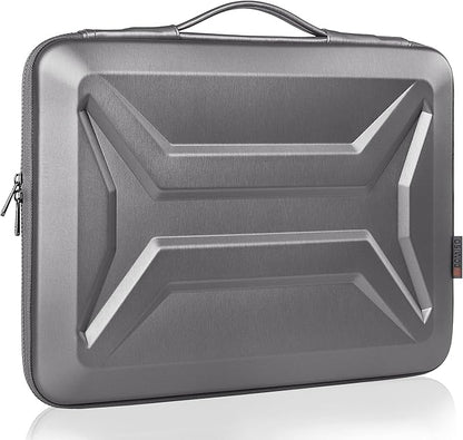 DOMISO 15.6 Inch Laptop Hard Case, Waterproof Shockproof Hard Shell Laptop Sleeve Protective Computer Bag for Most 15-15.6" Laptops/Macbook Pro/Lenovo IdeaPad/HP ENVY/Dell XPS, Silver