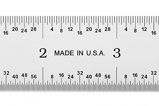 PEC Tools Rigid Metal Ruler, 12"/300mm High-Precision Steel Rule with Satin Chrome Finish, English & Metric Graduation (1/32", 1/64", 0.5mm, 1.0mm), Fully Hardened and Tempered, Made in USA