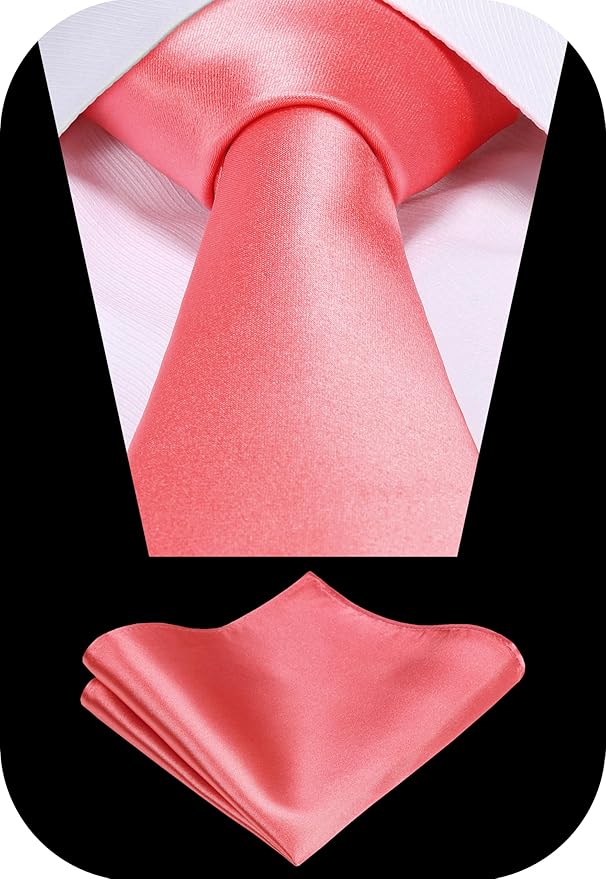 TIE G 5pcs Tie Set in WHITE OR BLACK GIFT BOX: Solid Color Necktie, Satin Bow Tie, Pocket Square, Lapel, Cuff Links