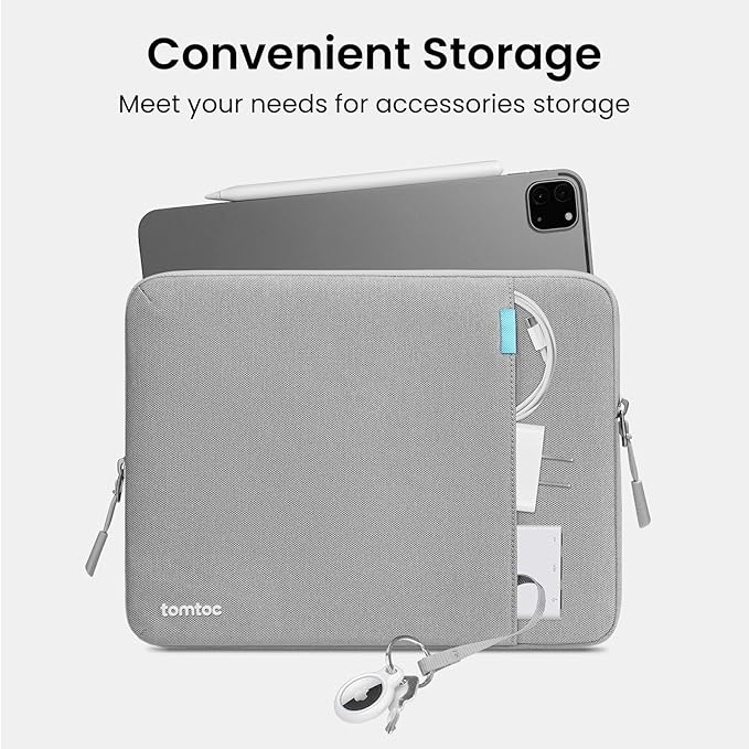 tomtoc 360 Protective Tablet Sleeve for iPad Pro 11-inch (M5/M4/4th/3rd/2nd/1st Gen) 2025, iPad Air 11-inch (M3/M2) with Magic Keyboard/Smart Keyboard Folio, 11 iPad (A16), Water-Resistant Tablet Case