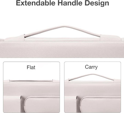 MOSISO 360 Protective Laptop Case 13.3 inch, 13-13.3 inch Laptop Sleeve Compatible with MacBook Air/Pro 13 / Pro 14, HP Dell ASUS Lenovo,Side Open Bag with 2 Raised&1 Flapover Pockets, Stone Gray