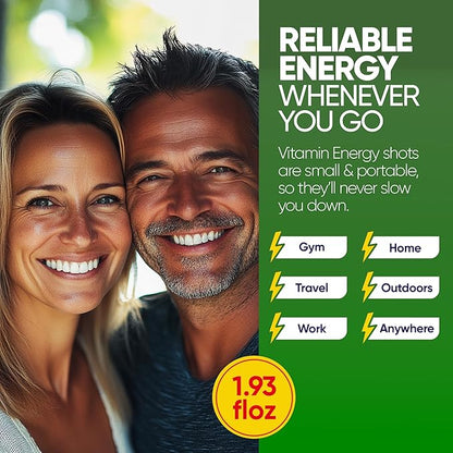 Vitamin Energy Immune+ Extra Strength Energy Shot Watermelon Burst 48 Pack, 260mg Natural Caffeine, B-Vitamins, Citicoline, Green Tea, Immunity & Focus Support, Zero Sugar, Gluten-Free 1.93 fl oz