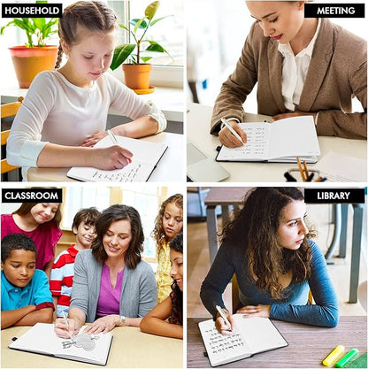 12 Pack Notebooks Journals Bulk with 12 Black Pens, Feela A5 Hardcover Notebook Classic Ruled Journal Set with Pen Holder for School Business Work Travel Writing, 120 GSM, 5.1”x8.3”, Black